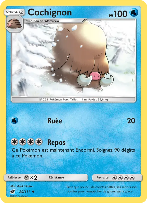 Carte Pokémon Cochignon de l'extension Invasion Carmin