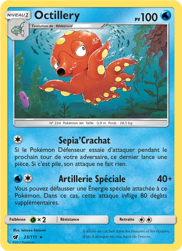 Carte Pokémon Octillery de l'extension Invasion Carmin