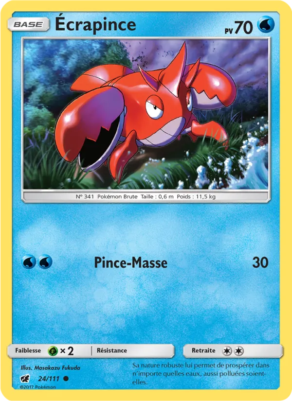 Carte Pokémon Écrapince de l'extension Invasion Carmin