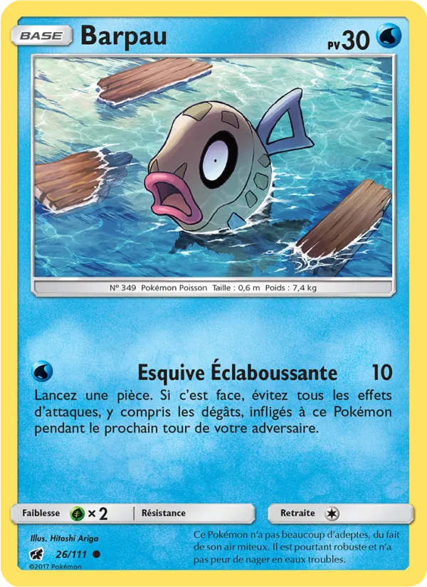 Carte Pokémon Barpau de l'extension Invasion Carmin