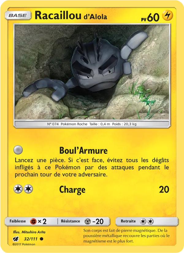 Carte Pokémon Racaillou d’Alola de l'extension Invasion Carmin