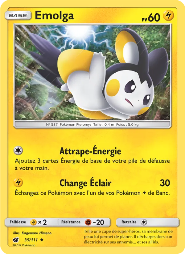 Carte Pokémon Emolga de l'extension Invasion Carmin