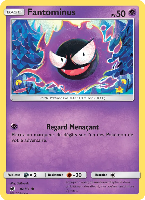 Carte Pokémon Fantominus de l'extension Invasion Carmin