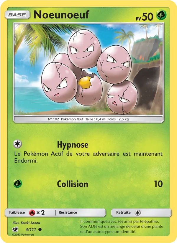 Carte Pokémon Noeunoeuf de l'extension Invasion Carmin