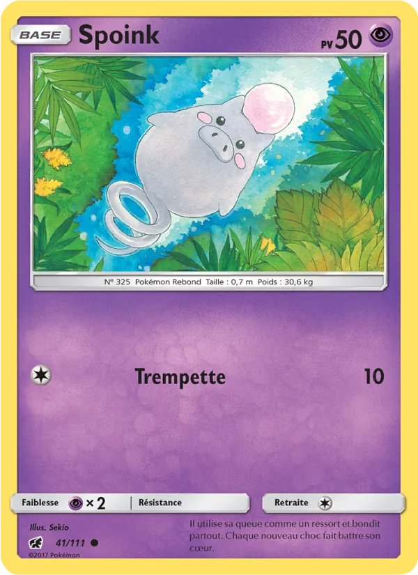 Carte Pokémon Spoink de l'extension Invasion Carmin