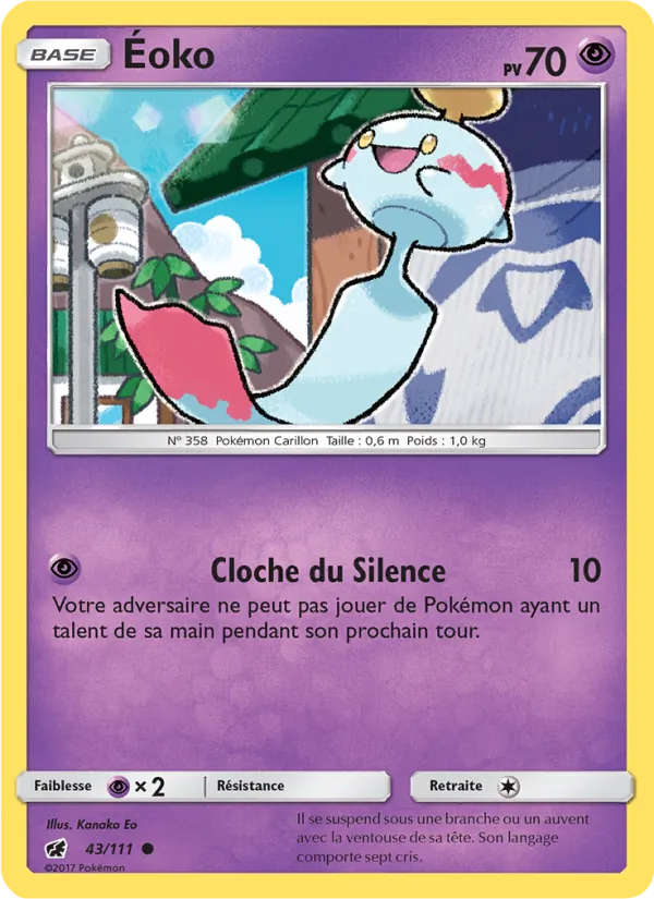 Carte Pokémon Éoko de l'extension Invasion Carmin