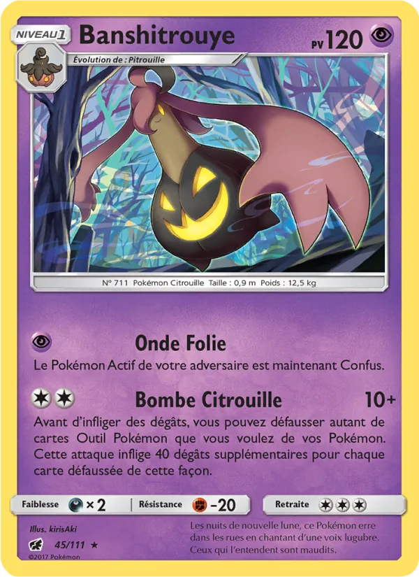 Carte Pokémon Banshitrouye de l'extension Invasion Carmin