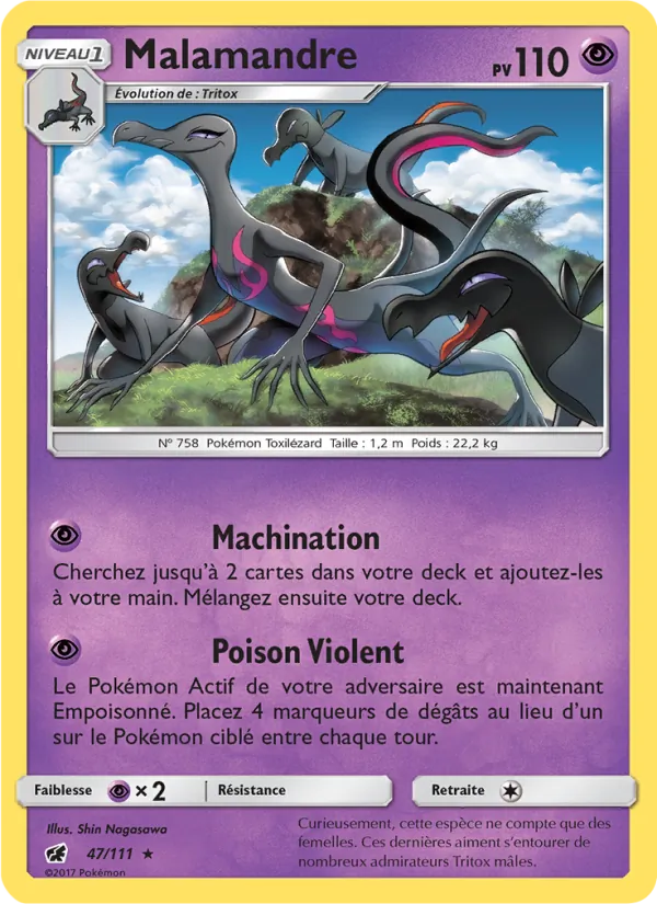 Carte Pokémon Malamandre de l'extension Invasion Carmin
