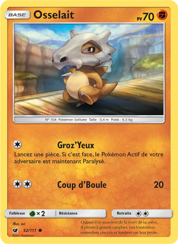 Carte Pokémon Osselait de l'extension Invasion Carmin
