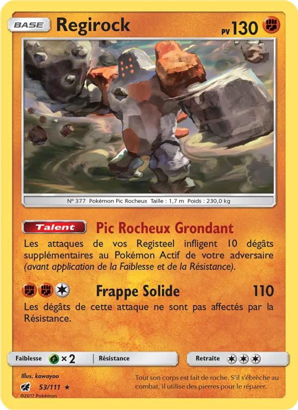 Carte Pokémon Regirock de l'extension Invasion Carmin