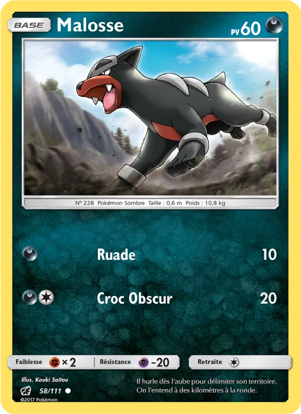Carte Pokémon Malosse de l'extension Invasion Carmin
