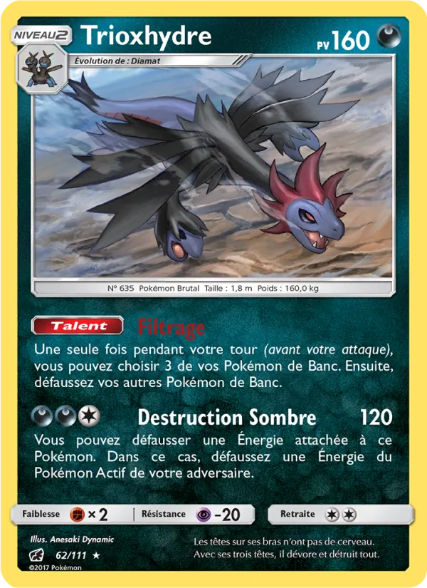 Carte Pokémon Trioxhydre de l'extension Invasion Carmin