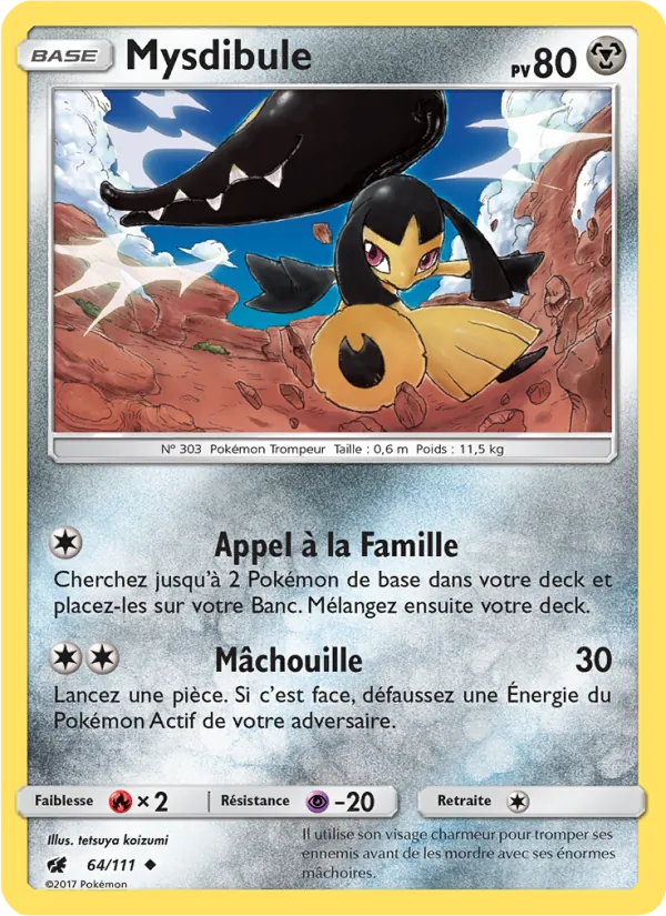 Carte Pokémon Mysdibule de l'extension Invasion Carmin