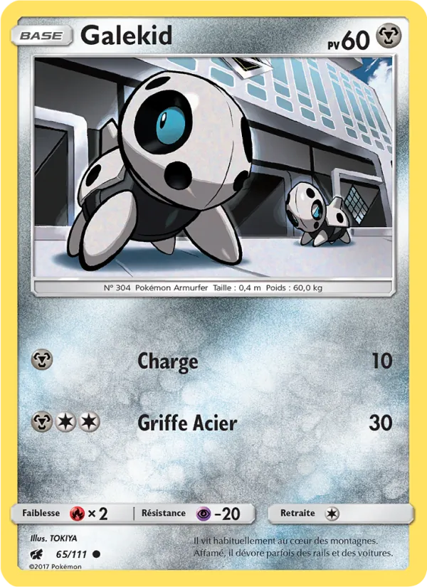 Carte Pokémon Galekid de l'extension Invasion Carmin