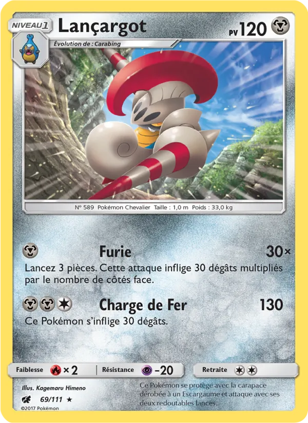 Carte Pokémon Lançargot de l'extension Invasion Carmin