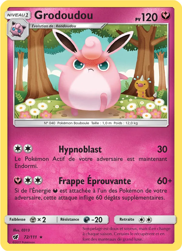 Carte Pokémon Grodoudou de l'extension Invasion Carmin
