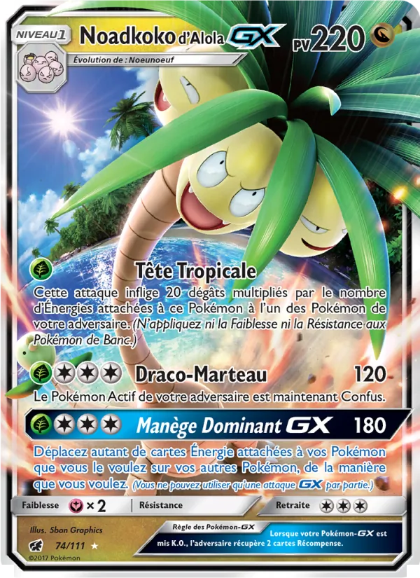 Carte Pokémon Noadkoko d’Alola GX de l'extension Invasion Carmin