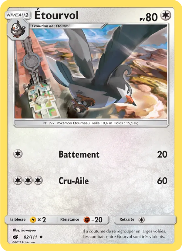 Carte Pokémon Étourvol de l'extension Invasion Carmin
