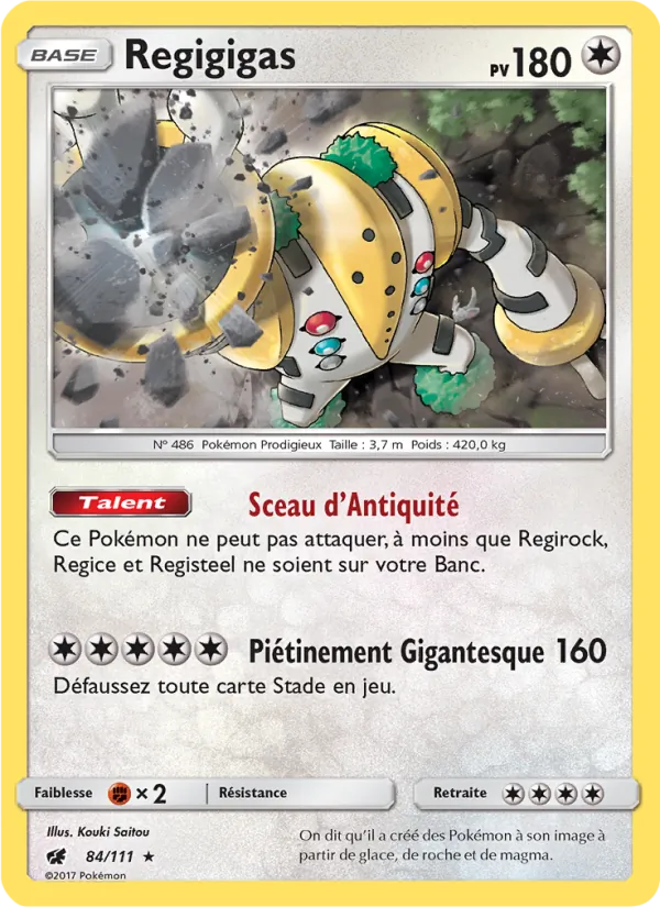 Carte Pokémon Regigigas de l'extension Invasion Carmin