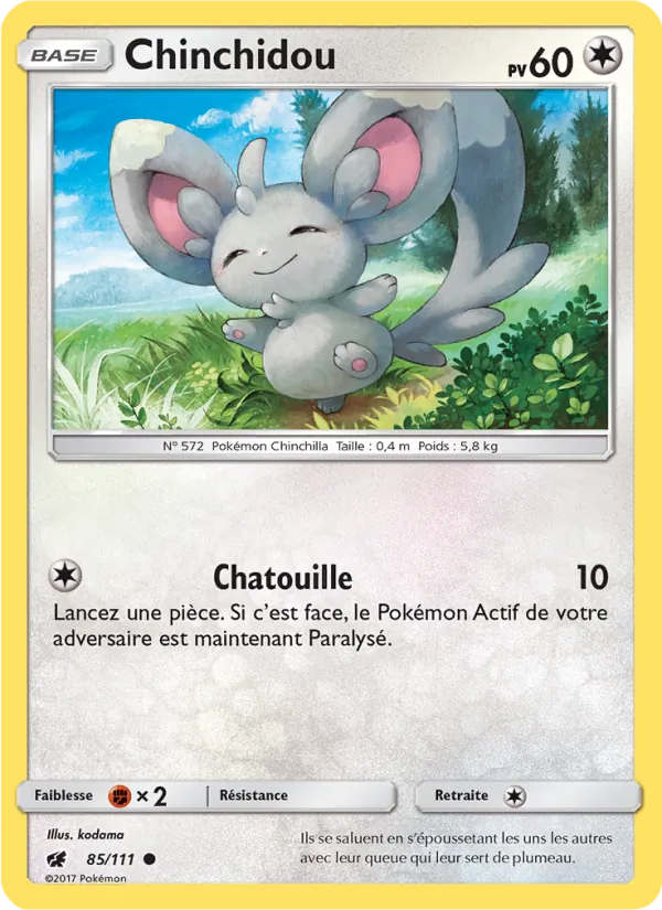 Carte Pokémon Chinchidou de l'extension Invasion Carmin