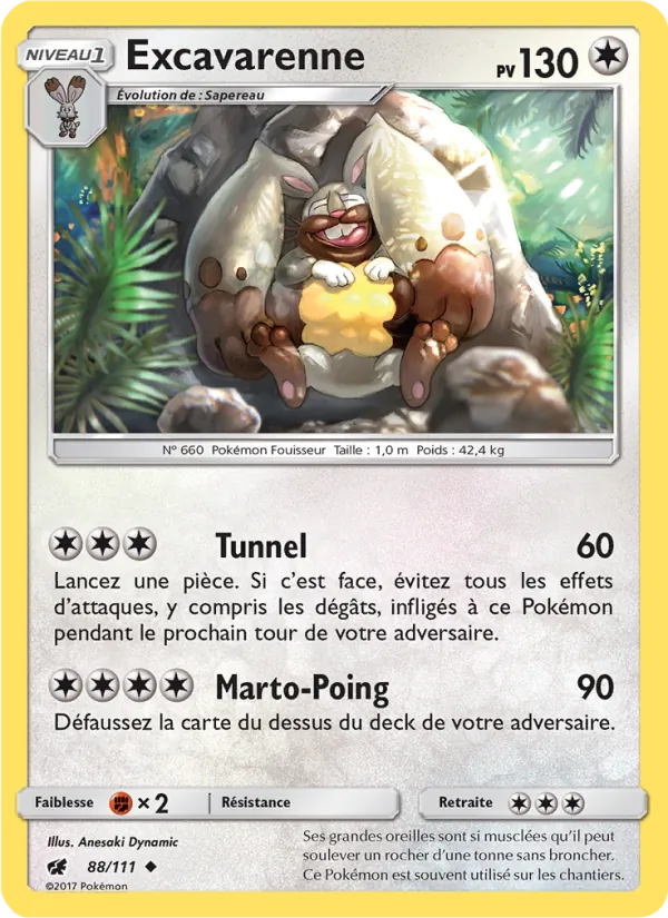Carte Pokémon Excavarenne de l'extension Invasion Carmin