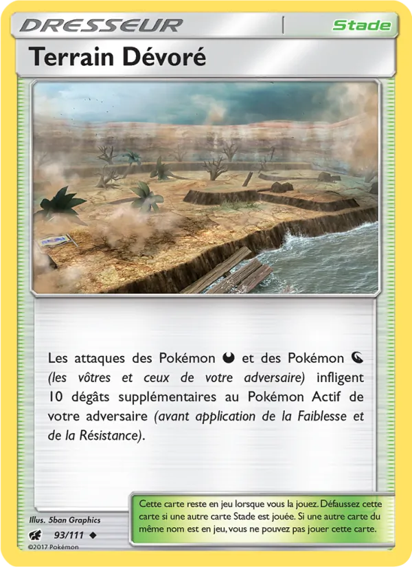 Carte Pokémon Terrain Dévoré de l'extension Invasion Carmin