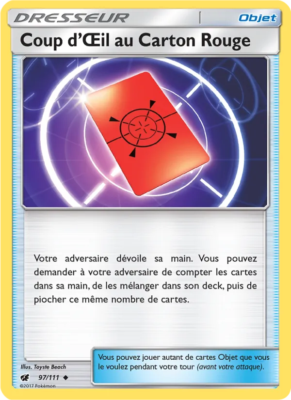 Carte Pokémon Coup d’Œil au Carton Rouge de l'extension Invasion Carmin