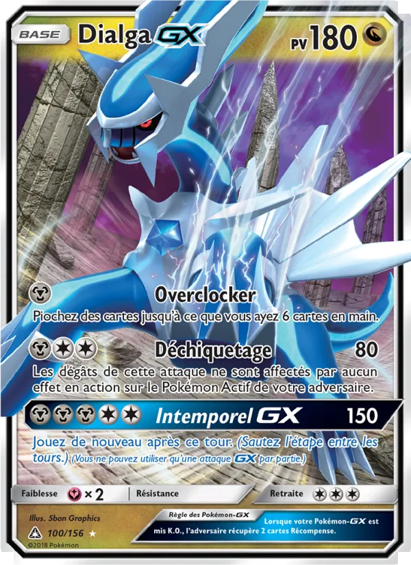 Carte Pokémon Dialga GX de l'extension Ultra-Prisme