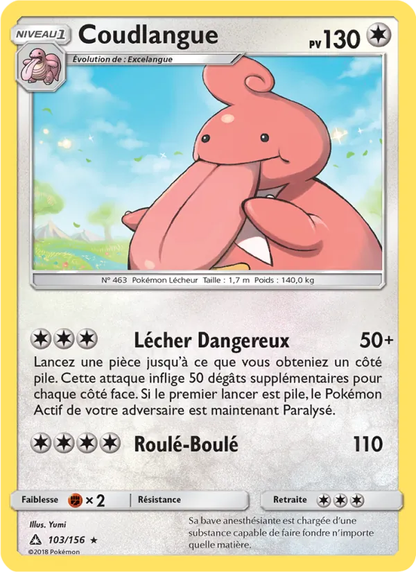 Carte Pokémon Coudlangue de l'extension Ultra-Prisme