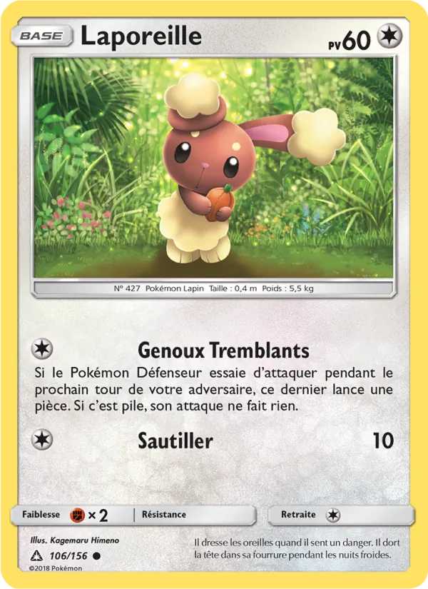 Carte Pokémon Laporeille de l'extension Ultra-Prisme
