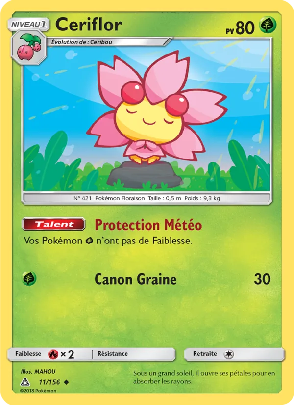 Carte Pokémon Ceriflor de l'extension Ultra-Prisme