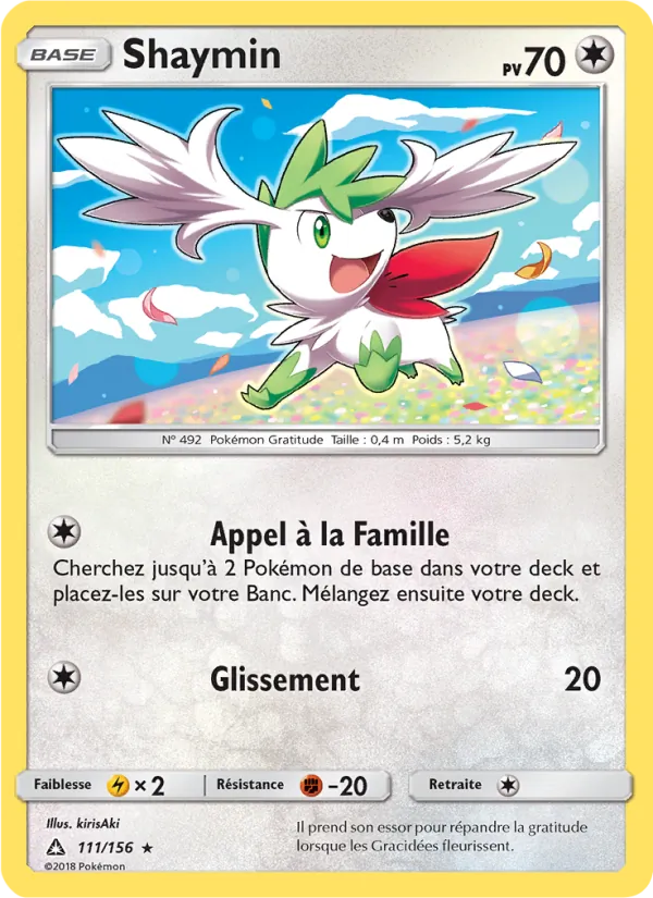 Carte Pokémon Shaymin de l'extension Ultra-Prisme
