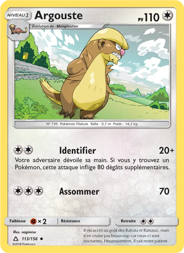 Carte Pokémon Argouste de l'extension Ultra-Prisme