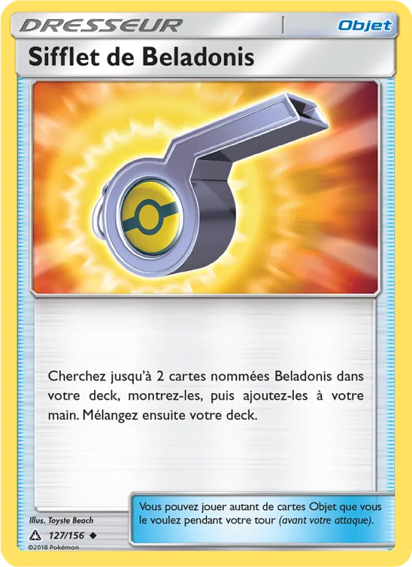Carte Pokémon Sifflet de Beladonis de l'extension Ultra-Prisme