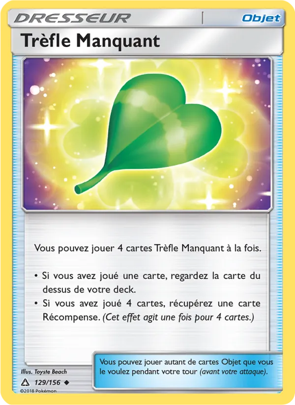 Carte Pokémon Trèfle Manquant de l'extension Ultra-Prisme