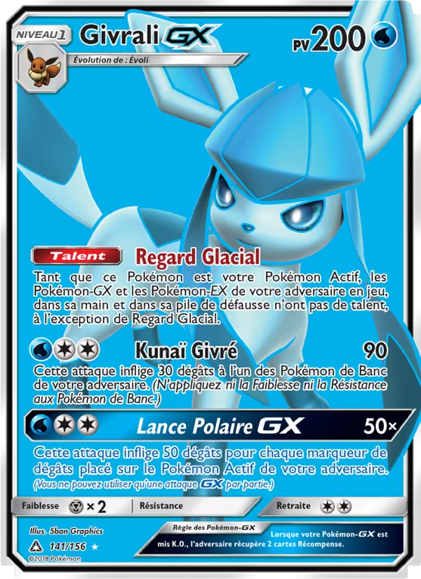 Carte Pokémon Givrali GX de l'extension Ultra-Prisme