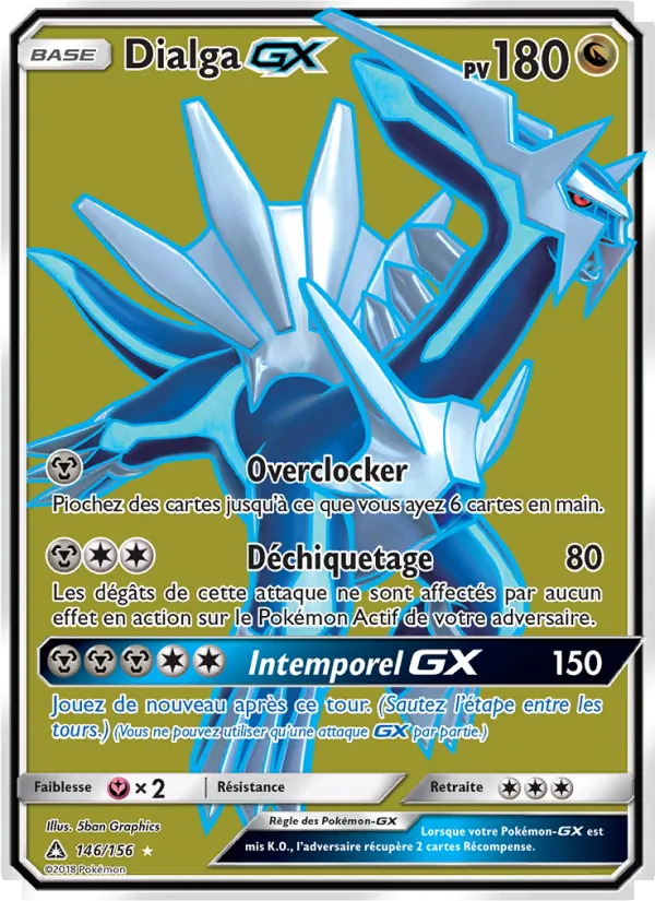 Carte Pokémon Dialga GX de l'extension Ultra-Prisme