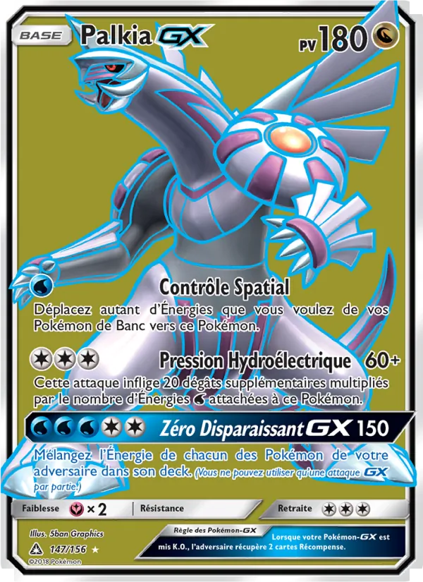 Carte Pokémon Palkia GX de l'extension Ultra-Prisme