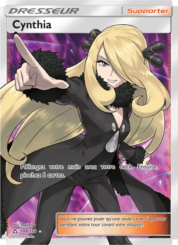 Carte Pokémon Cynthia de l'extension Ultra-Prisme