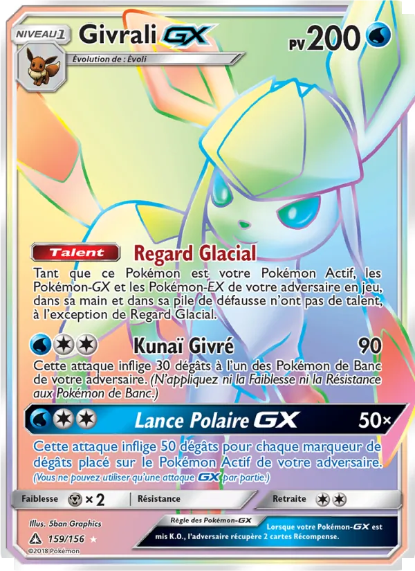 Carte Pokémon Givrali GX de l'extension Ultra-Prisme