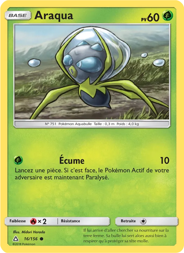 Carte Pokémon Araqua de l'extension Ultra-Prisme