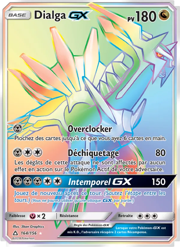 Carte Pokémon Dialga GX de l'extension Ultra-Prisme