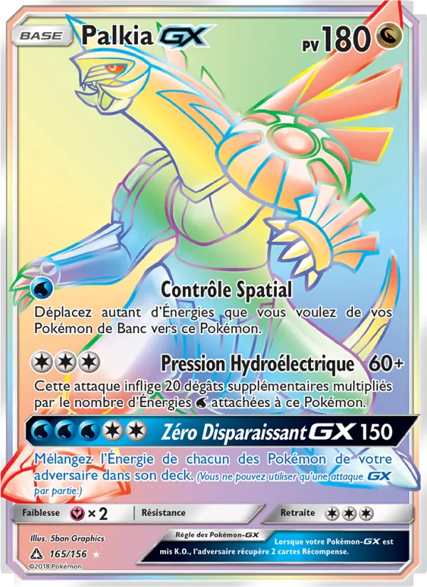 Carte Pokémon Palkia GX de l'extension Ultra-Prisme