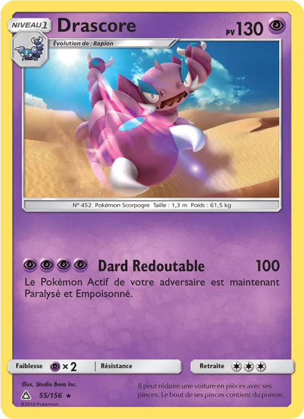 Carte Pokémon Drascore de l'extension Ultra-Prisme