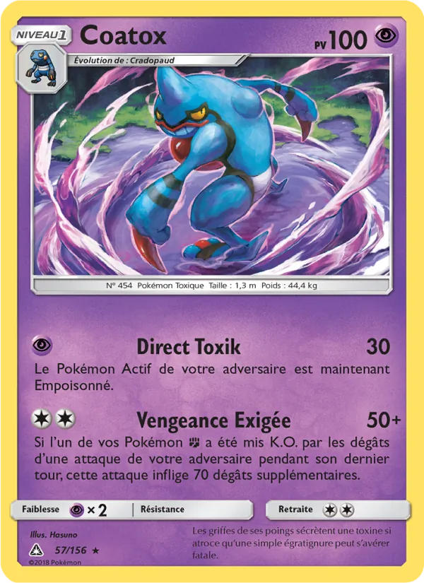 Carte Pokémon Coatox de l'extension Ultra-Prisme