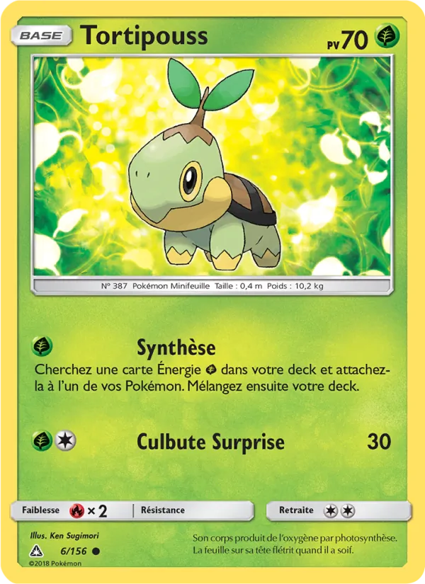 Carte Pokémon Tortipouss de l'extension Ultra-Prisme