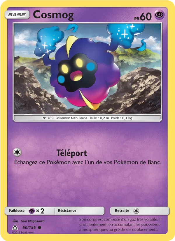 Carte Pokémon Cosmog de l'extension Ultra-Prisme