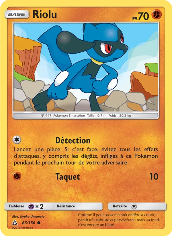 Carte Pokémon Riolu de l'extension Ultra-Prisme