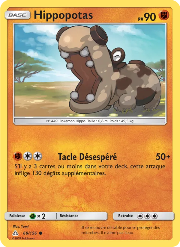 Carte Pokémon Hippopotas de l'extension Ultra-Prisme