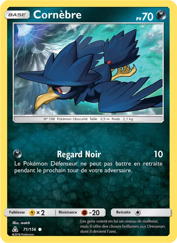 Carte Pokémon Cornèbre de l'extension Ultra-Prisme
